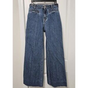 She's Dojo Wide Leg Jeans Women’s 30 (26x31) Blue High Waist Made In Italy VGUC